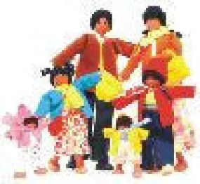 11" Doll Family (Hispanic) - Includes 6 Dolls with Wardrobes