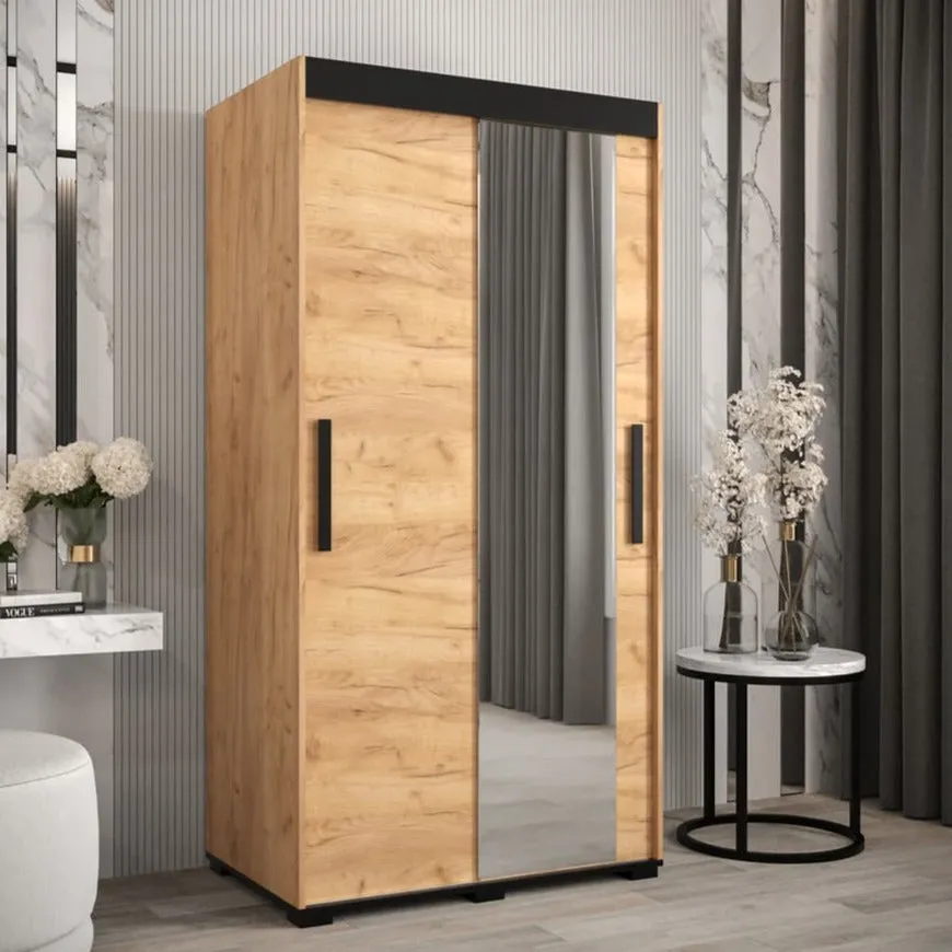 2 Door Manufactured Wood Wardrobe 100cm