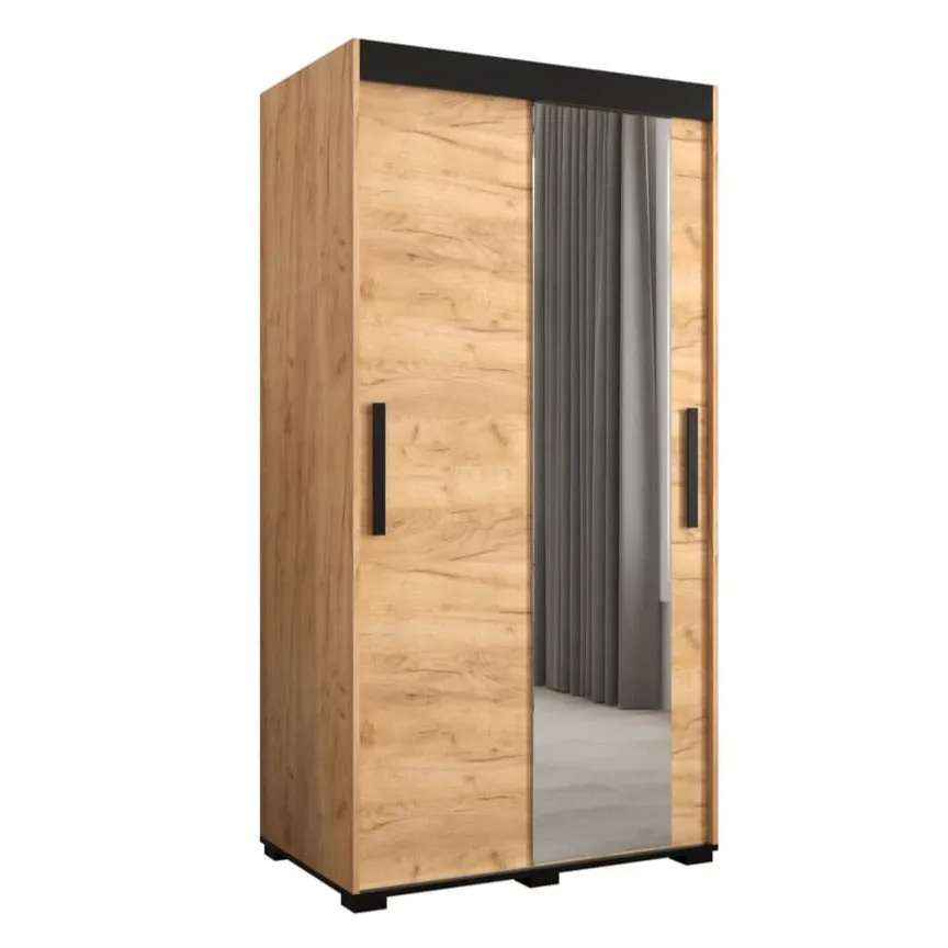 2 Door Manufactured Wood Wardrobe 100cm