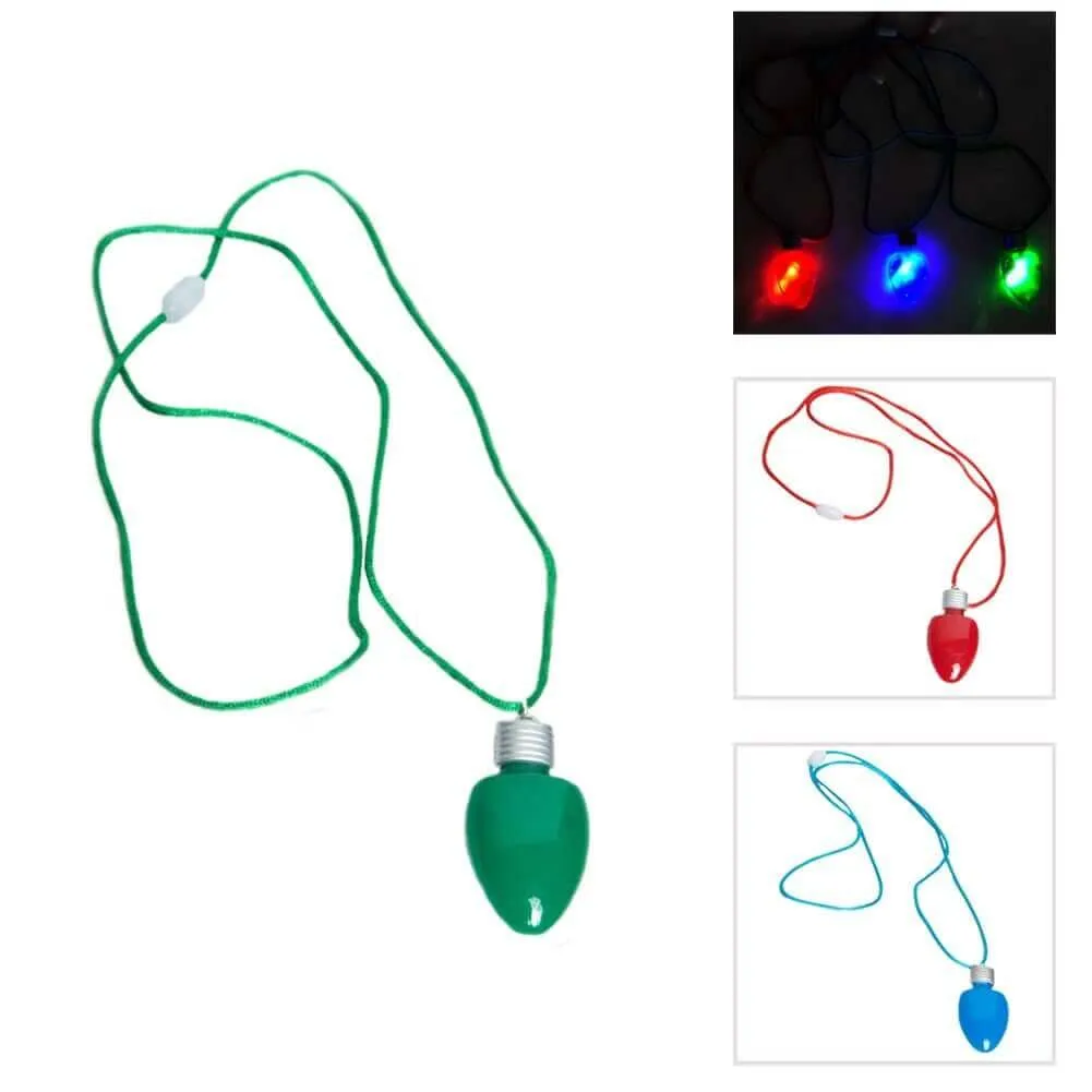 28" Flashing Christmas Bulb Necklace