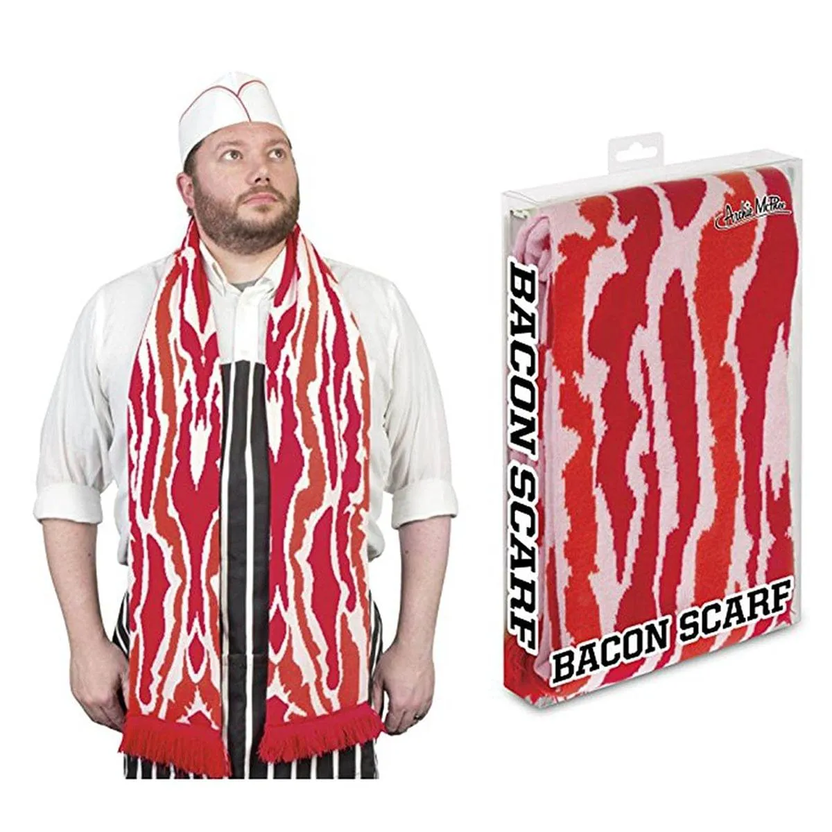 71" Soft-Knit Acrylic Bacon Scarf