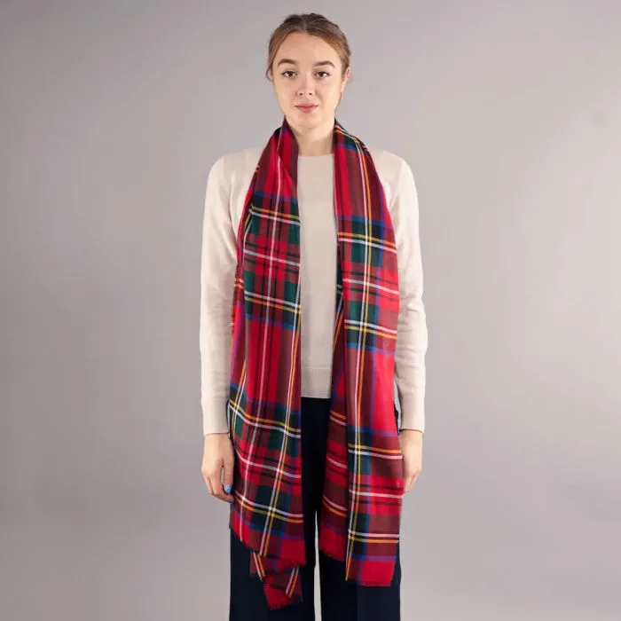 Alba Fine Merino Stole - Stewart Royal Modern