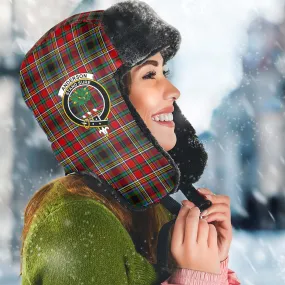 Anderson of Arbrake Tartan Winter Trapper Hat with Family Crest