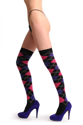 Argyle Purple Pink & Black