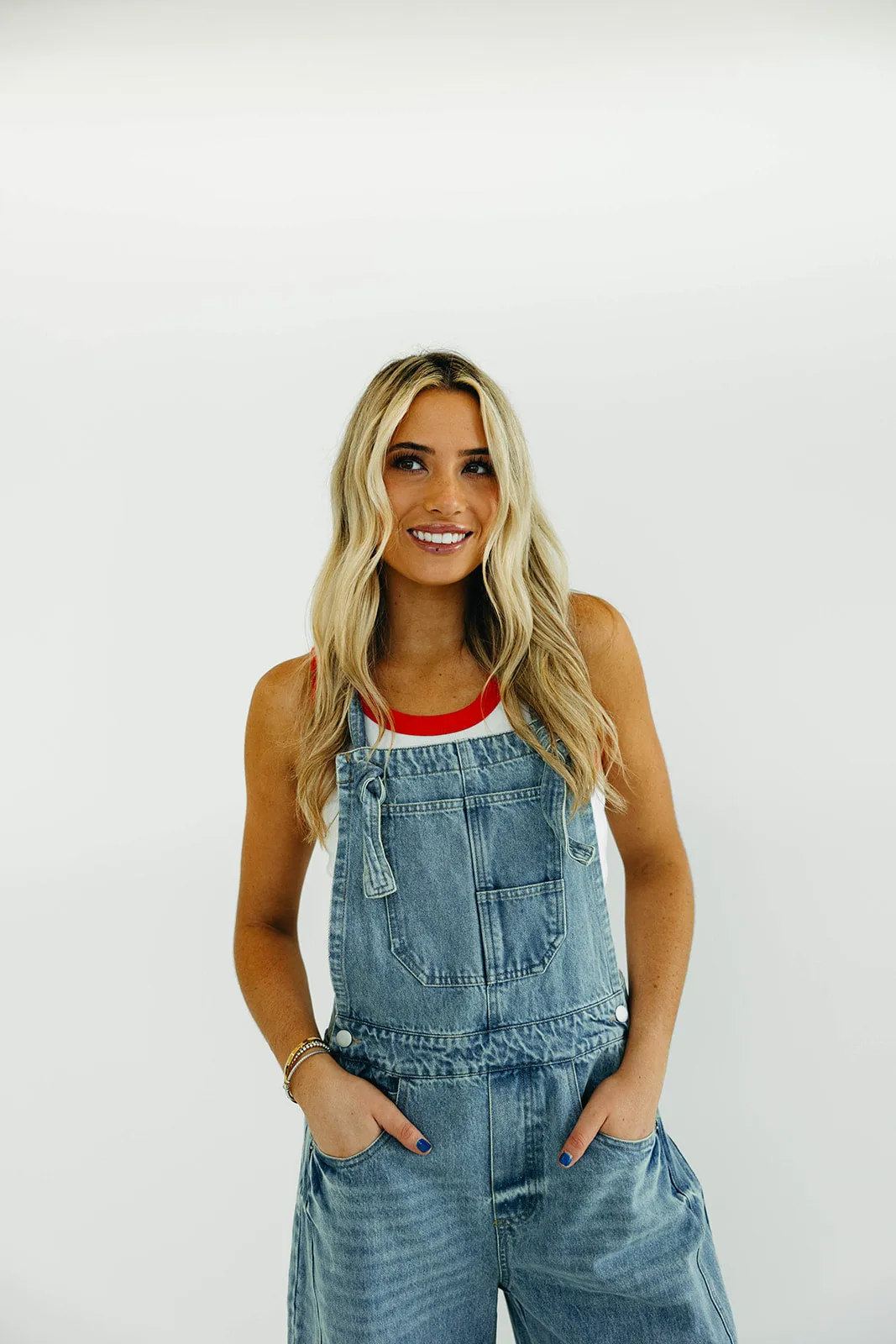 Barrel Denim Overalls - Denim