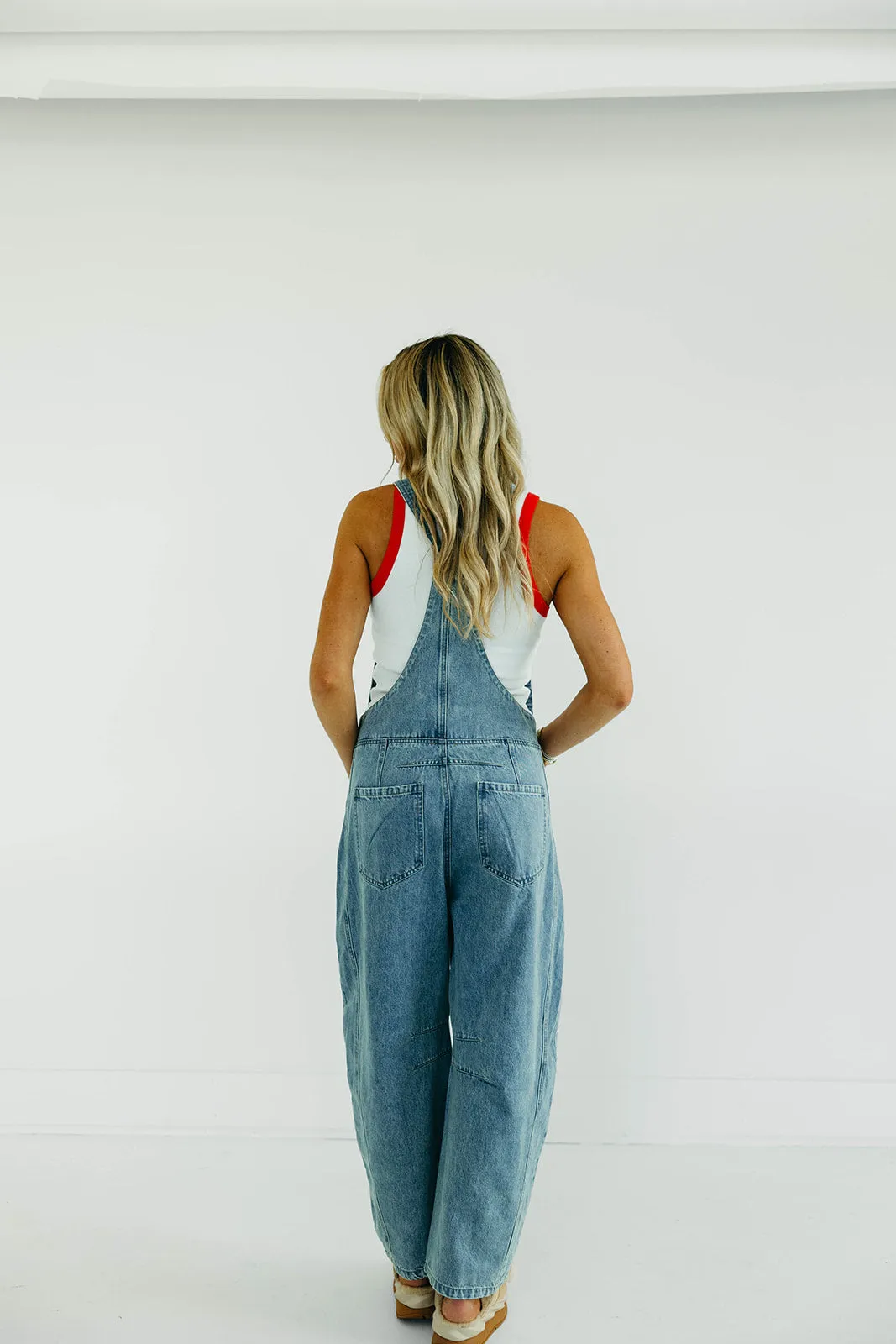 Barrel Denim Overalls - Denim