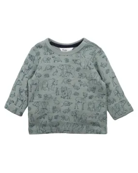 BEBE - Myles Print L.Sleeve Tee Wilderness