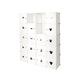 Bedroom PP Storage Wardrobe, 20 Cubes, Creative Stickers Offered