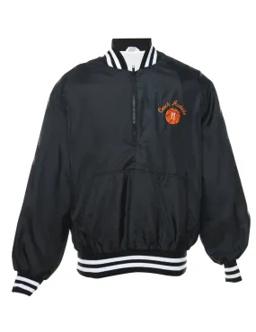 Black & Orange Campbell Design Basketball Bomber Jacket - XL