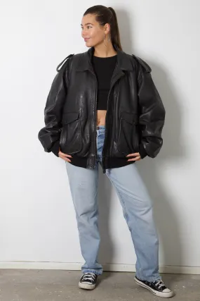 Black Leather Pilot Jacket