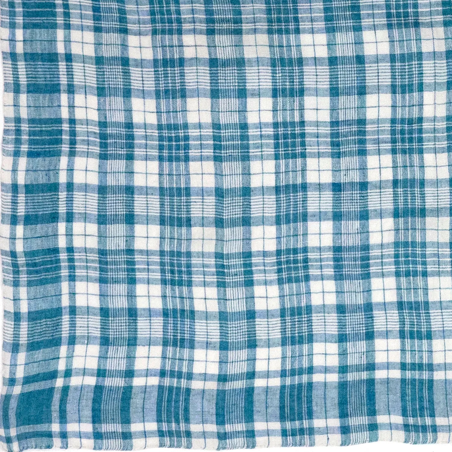 Blue & White Linen "Romal" Handkerchief