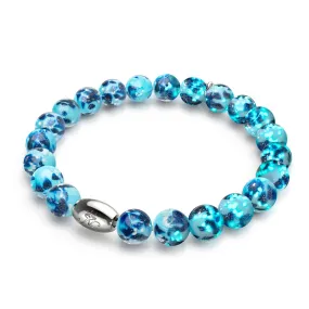 Blue Seaspray | .925 Sterling Silver | Firefly Glass Bracelet