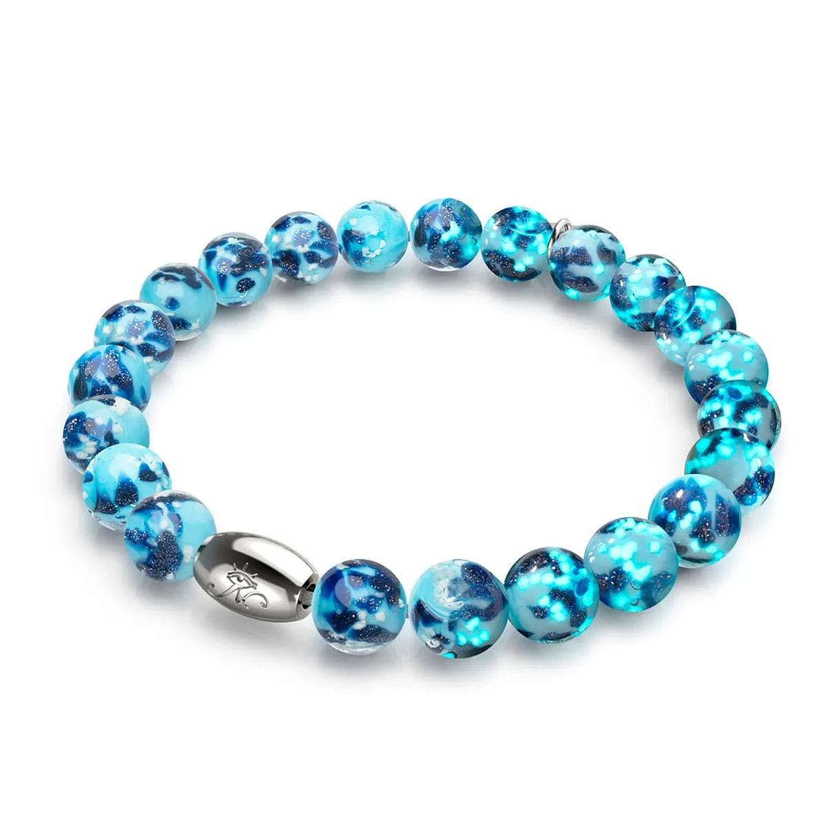 Blue Seaspray | .925 Sterling Silver | Firefly Glass Bracelet