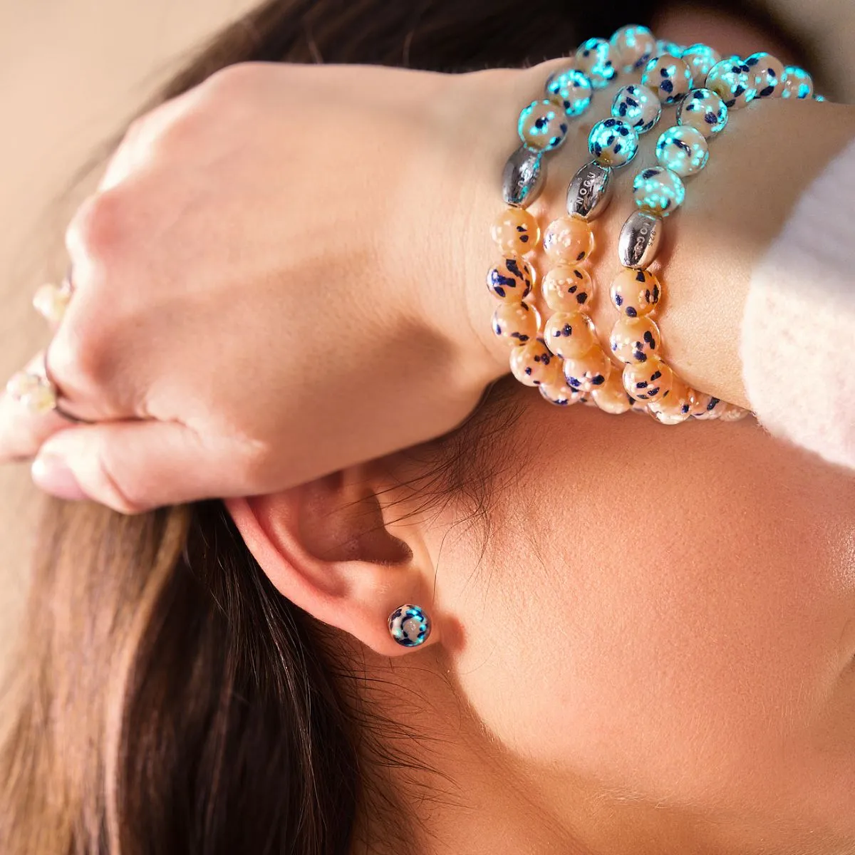 Blueberry Cobbler | .925 Sterling Silver | Firefly Glass Bracelet