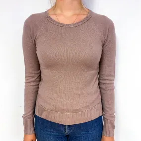 Blush Brown Cashmere Crew Neck Jumper Small