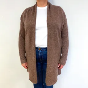 Blush Brown Cashmere Edge to Edge Cardigan Extra Large