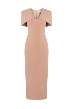 BURFORD CORAL MIDI DRESS