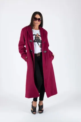 Burgundy Winter Fur Coat ERIN  SALE