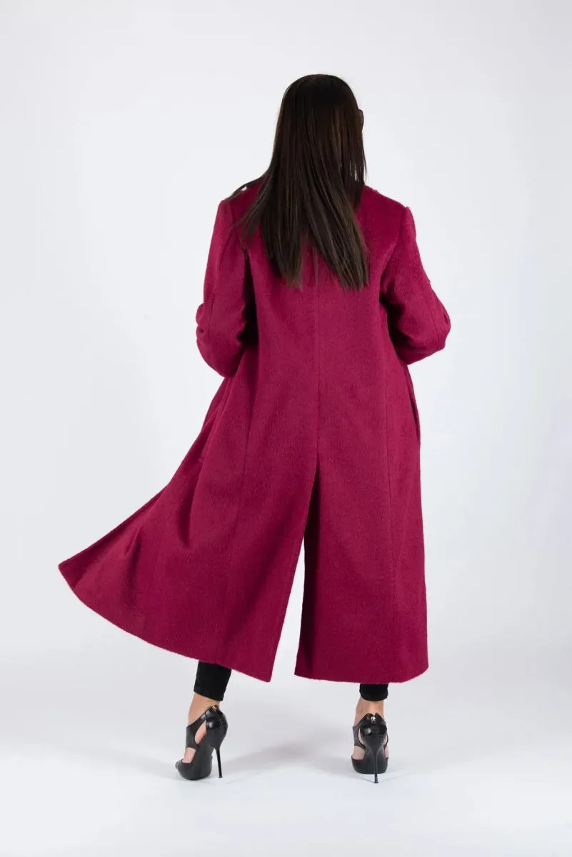 Burgundy Winter Fur Coat ERIN  SALE