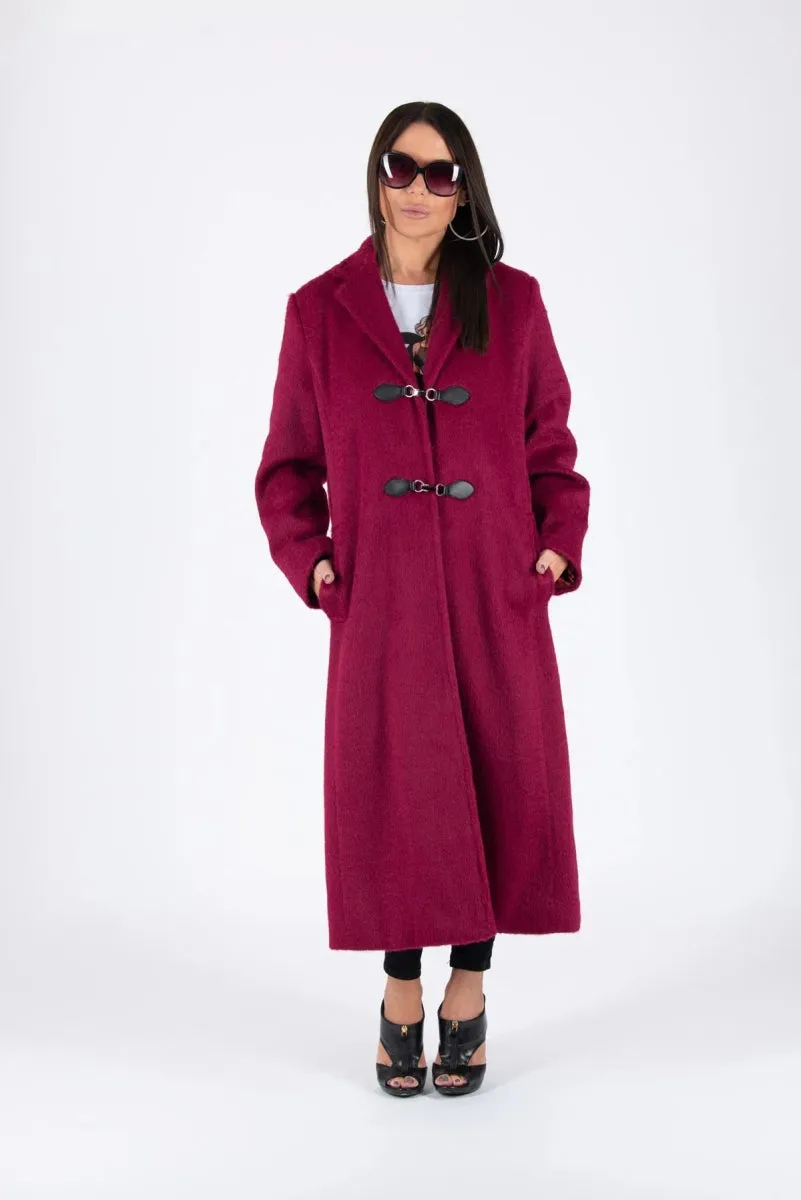 Burgundy Winter Fur Coat ERIN  SALE