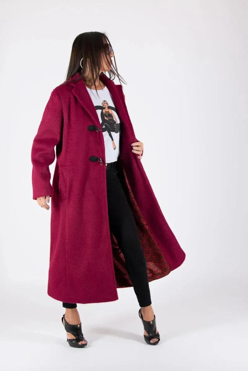 Burgundy Winter Fur Coat ERIN  SALE