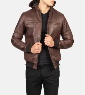 Caillou Men's Leather Bomber Jacket