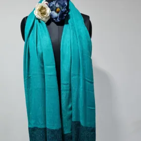 Cashmere Shawl Green Paisley Print Shawl