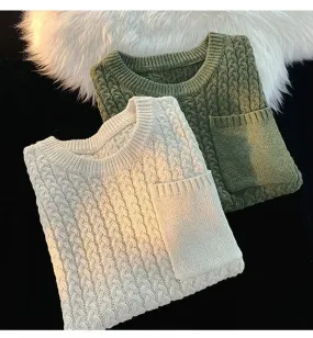 Casual O-Neck Pocket Vest Sweater