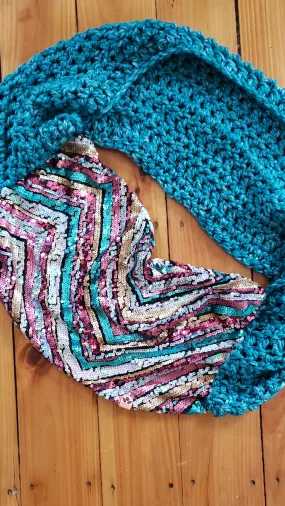 Chevron Stripe Mermaid Sequin Scarf