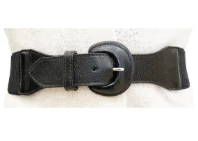 CLASSIC BLACK LEATHER BUCKLE BELT