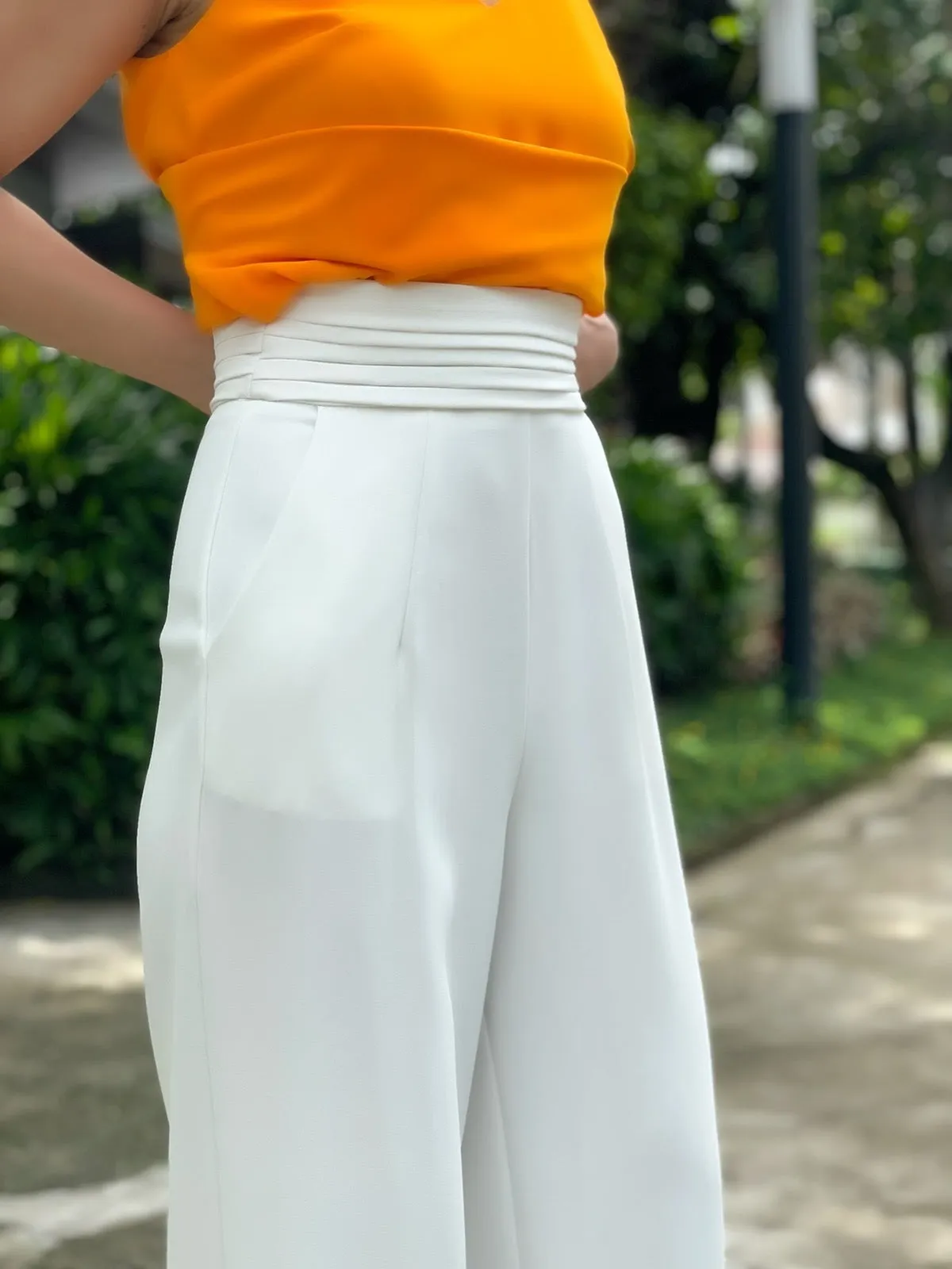 Colette Wide Leg Pants in White