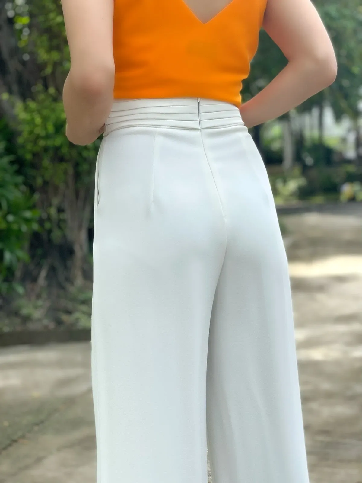 Colette Wide Leg Pants in White