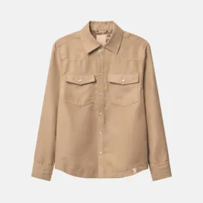 Colours & Sons Vegan Suede Overshirt for Men in Beige or Yucca