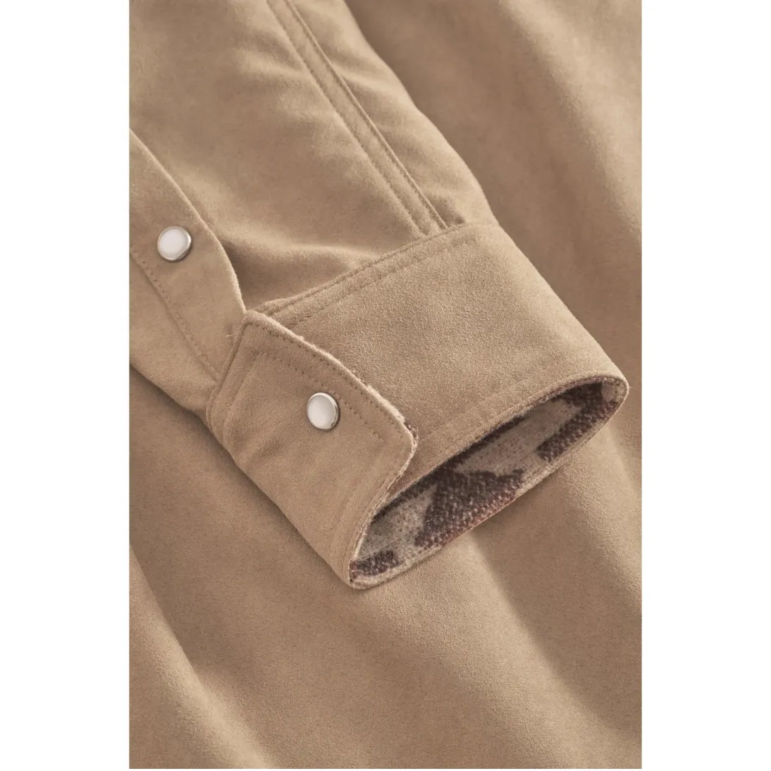 Colours & Sons Vegan Suede Overshirt for Men in Beige or Yucca