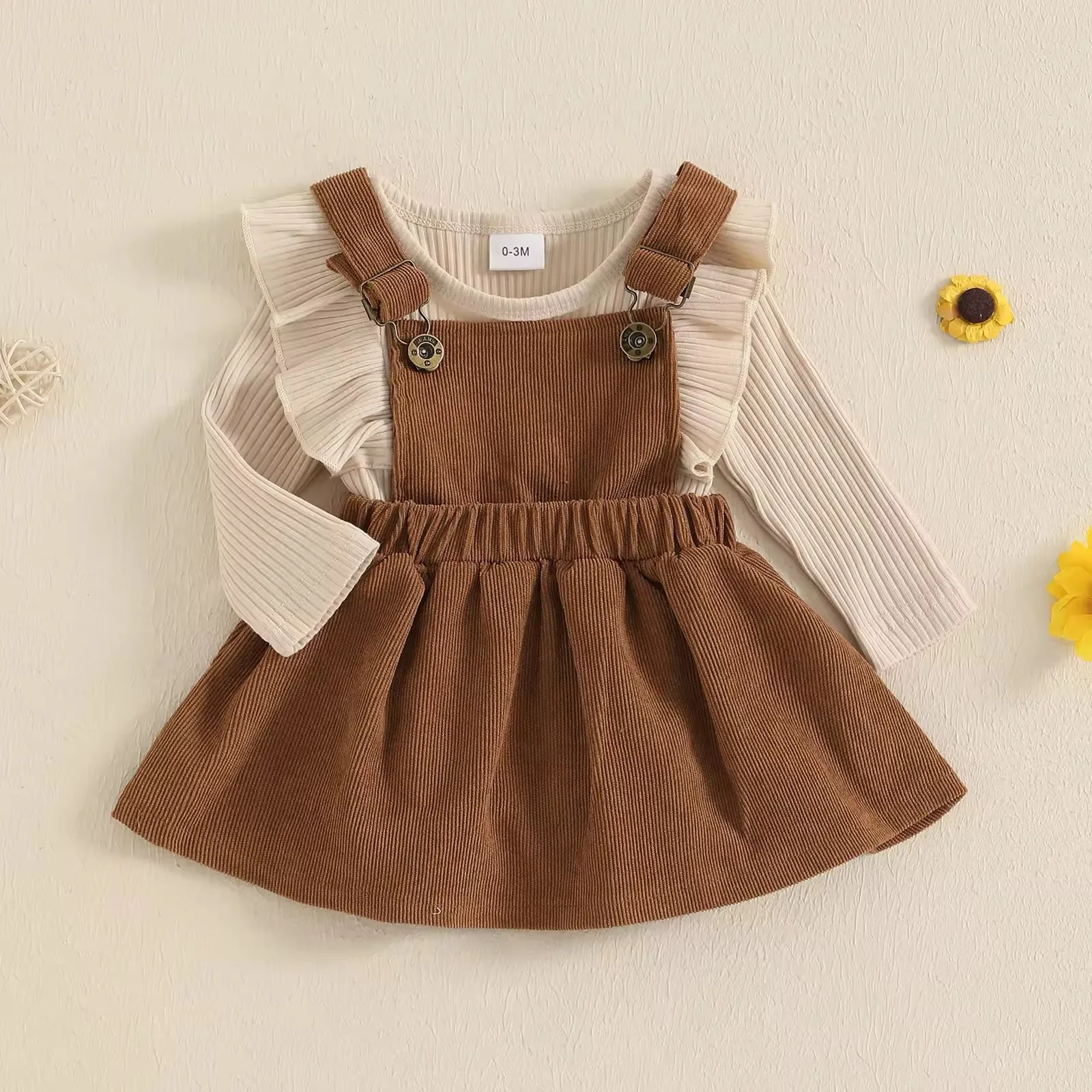 Corduroy Overall Dress Set