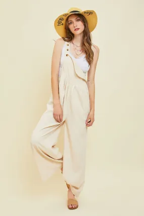 Corduroy Sleeveless Wide-Leg Overall