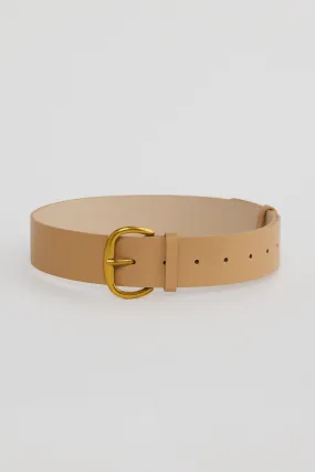 Core Wide Vegan Leather Belt - Tan