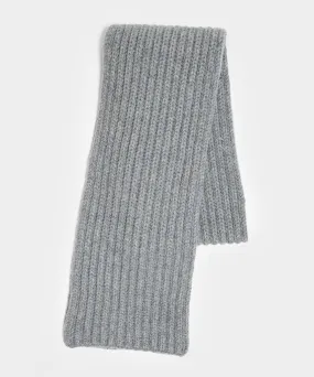 Corgi Wool/Cashmere Ribbed Scarf in Flannel Grey