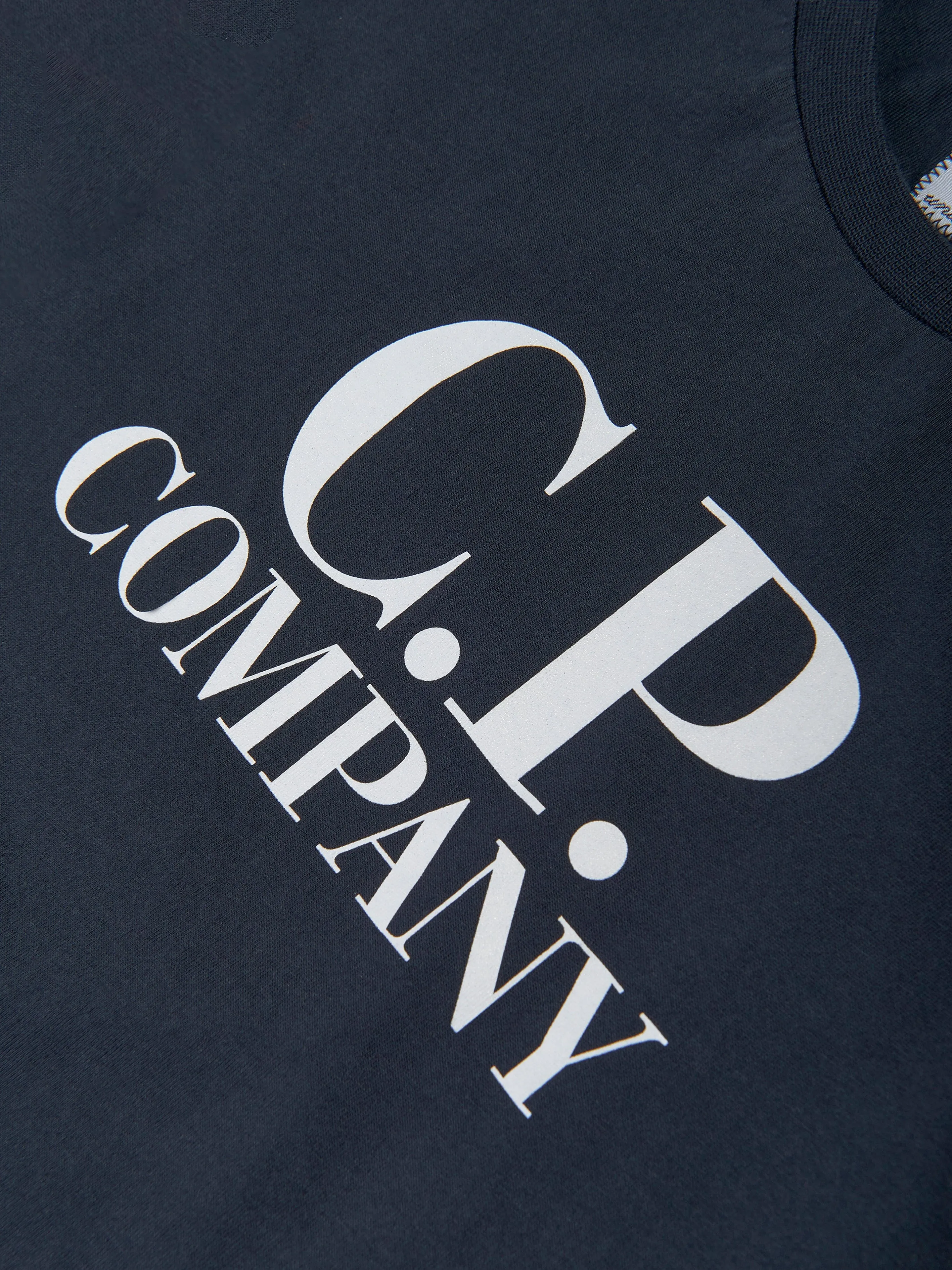 C.P. Company Boys Long Sleeve Logo T-Shirt in Navy