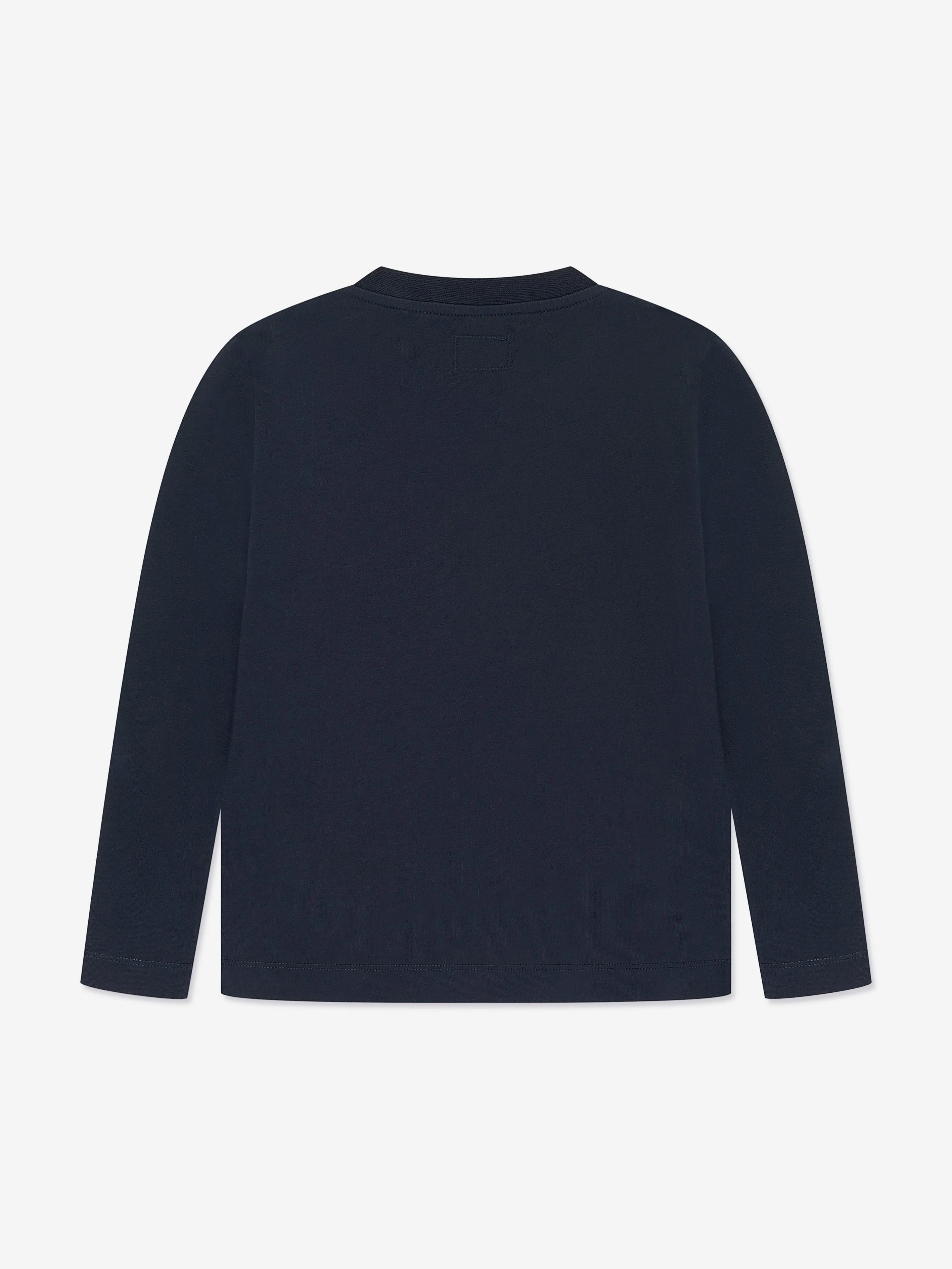 C.P. Company Boys Long Sleeve Logo T-Shirt in Navy