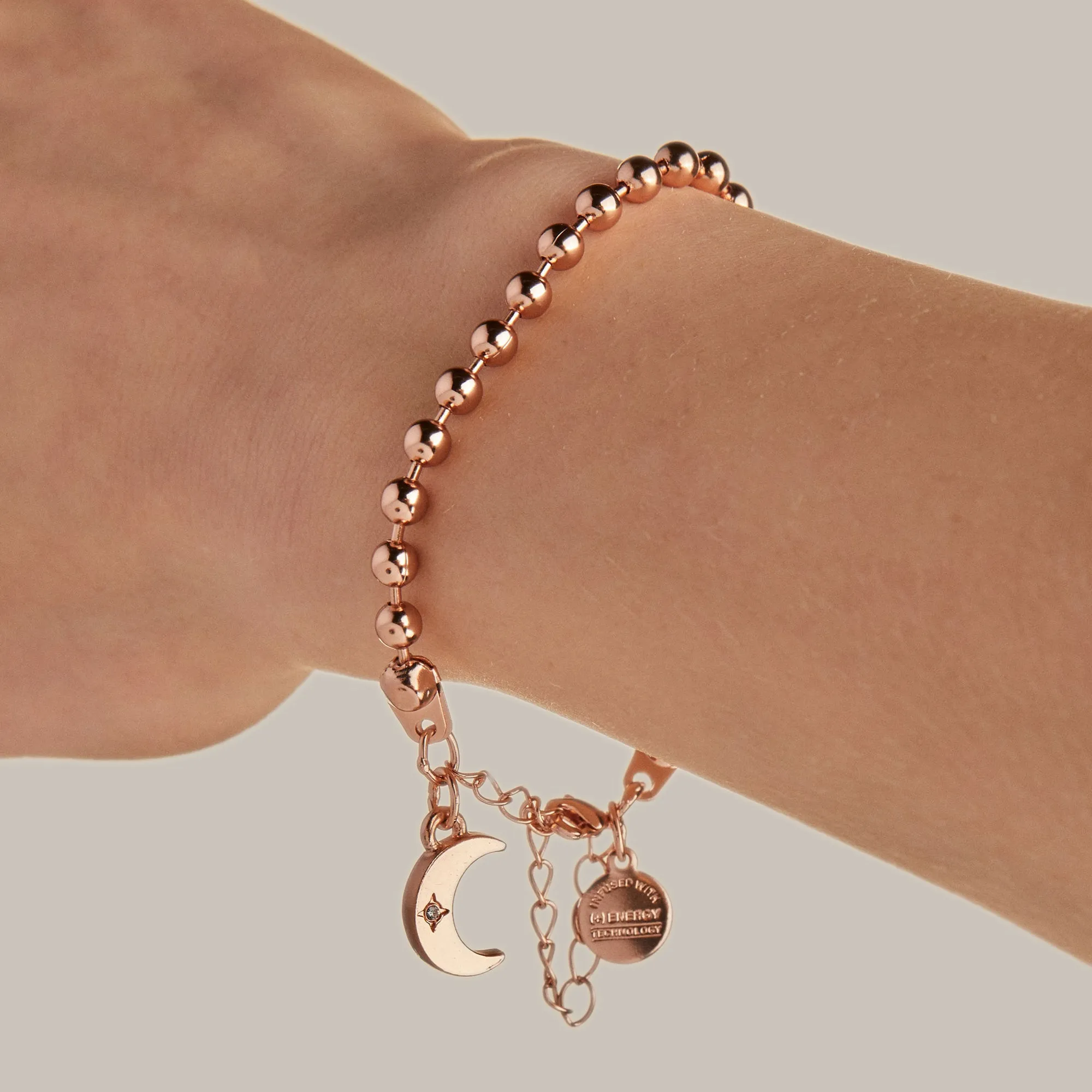 Crescent Moon Ball Chain Bracelet