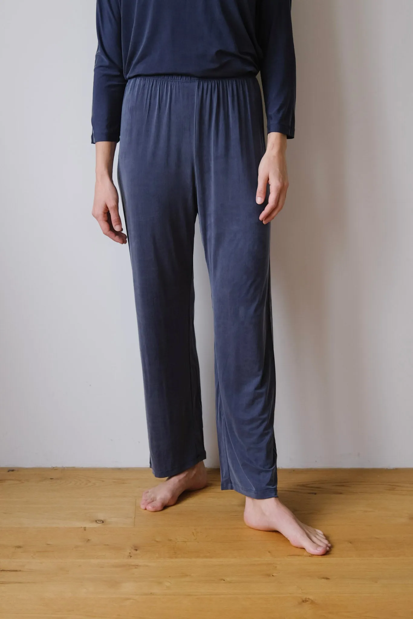 cupro pant - high waist - midnight blue