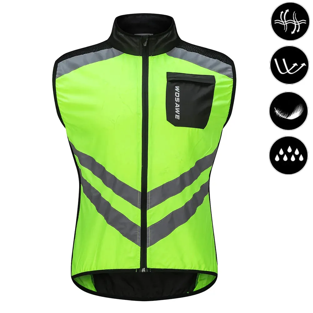 Cycling Vests Reflective Safety Vest Bicycle Sportswear Outdoor Running Breathable Jersey For Men Women Bike Wind Coat