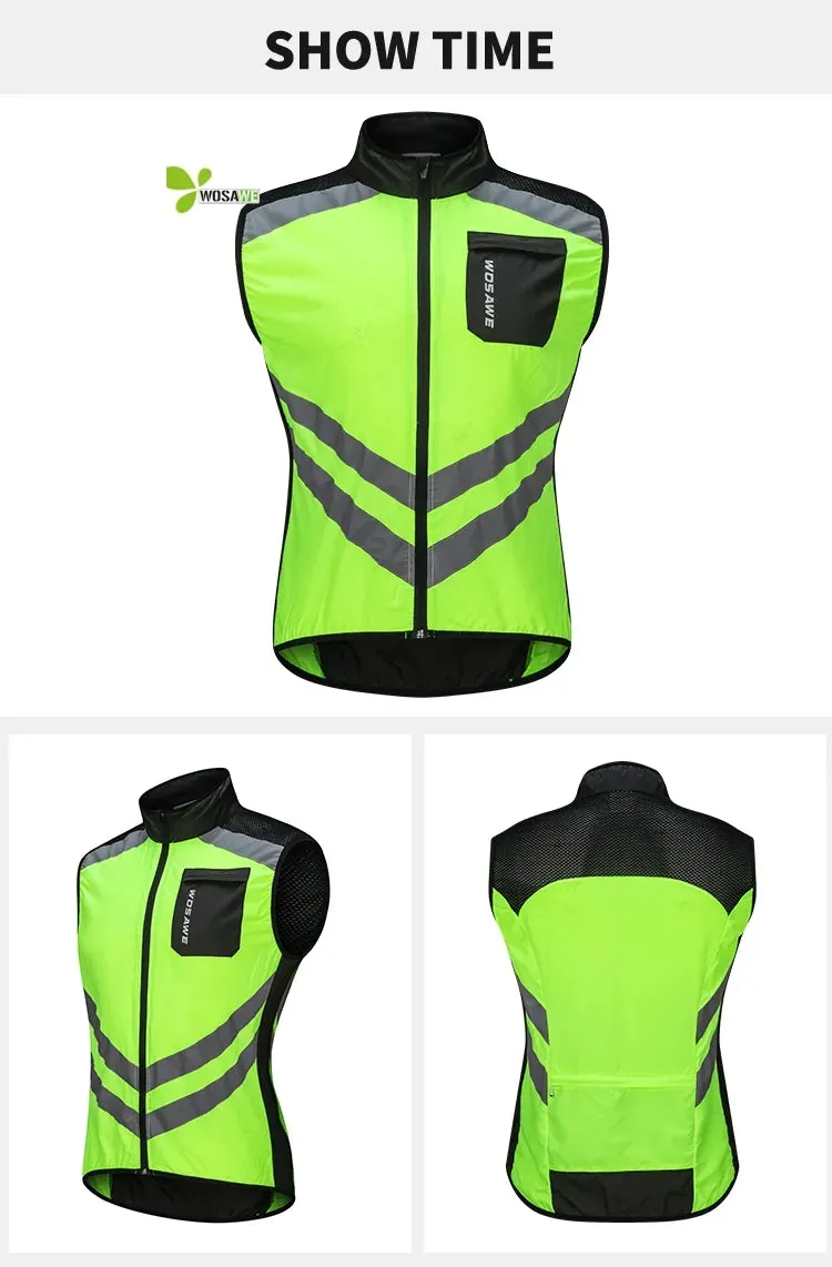 Cycling Vests Reflective Safety Vest Bicycle Sportswear Outdoor Running Breathable Jersey For Men Women Bike Wind Coat