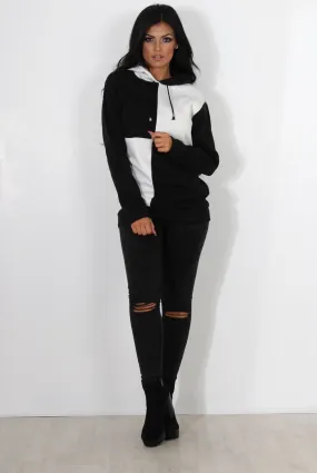 Delora White Panel Hoodie