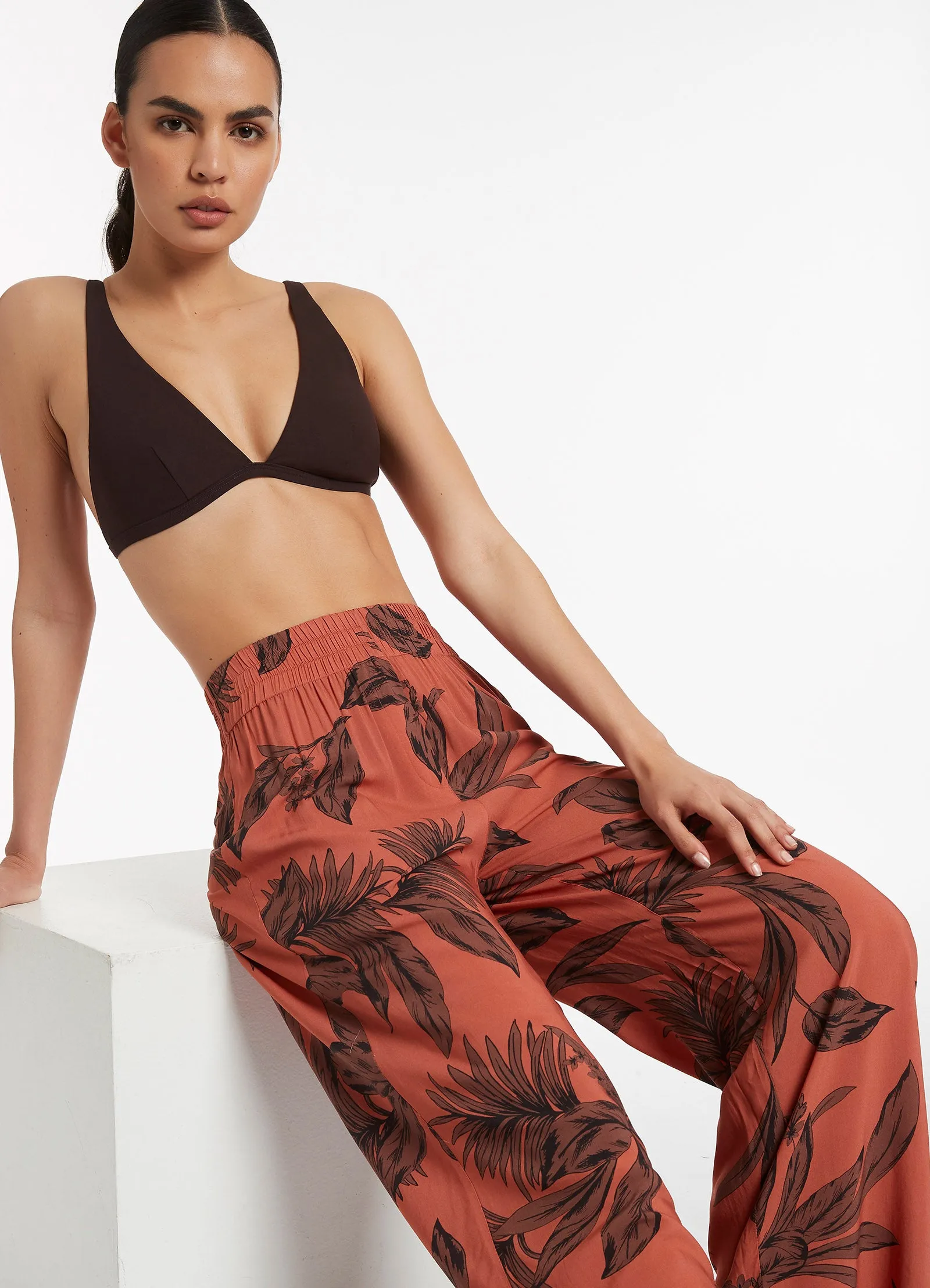 Desert Palm High Waist Pant - Terracotta