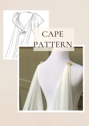 DIY Long Draped Wedding Cape Veil Pattern PDF Tutorial