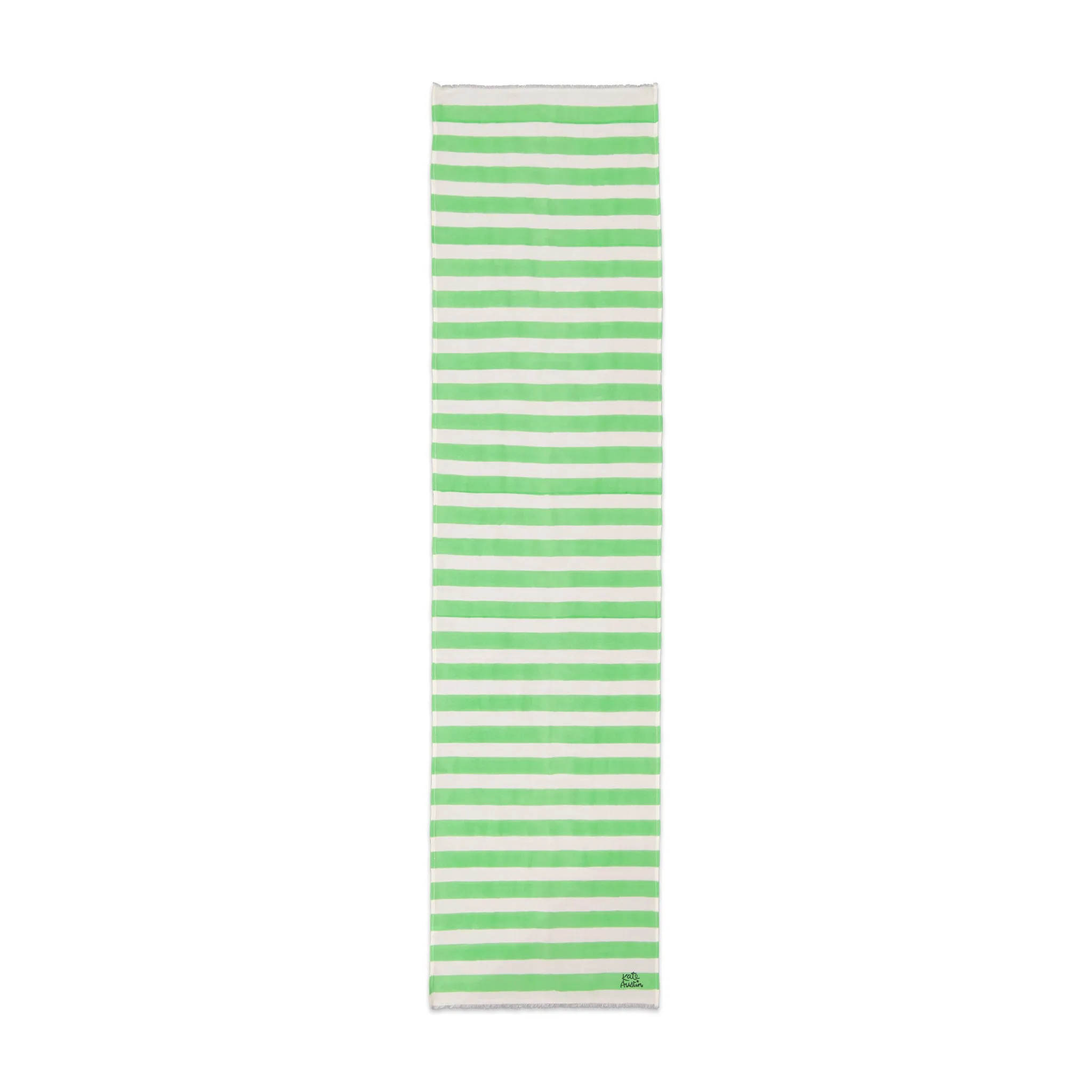 Donna Scarf in Green White Cabana Stripe