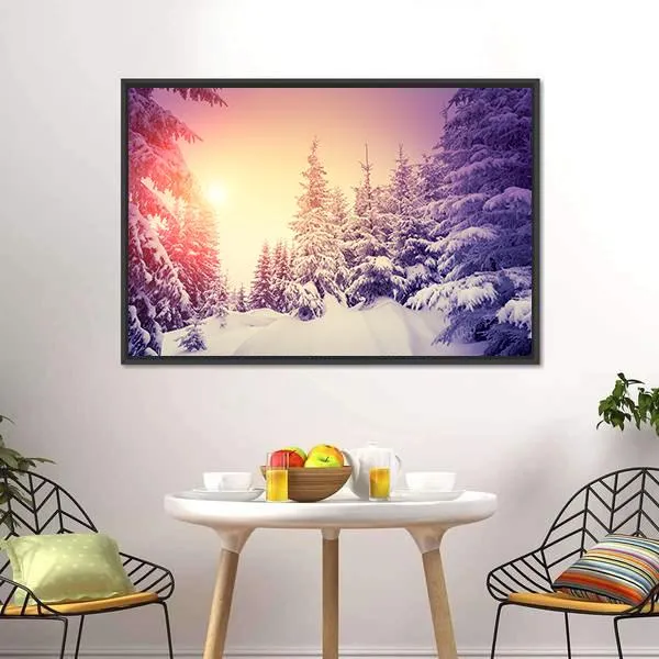 Dramatic Wintry Scene Canvas Wall Art