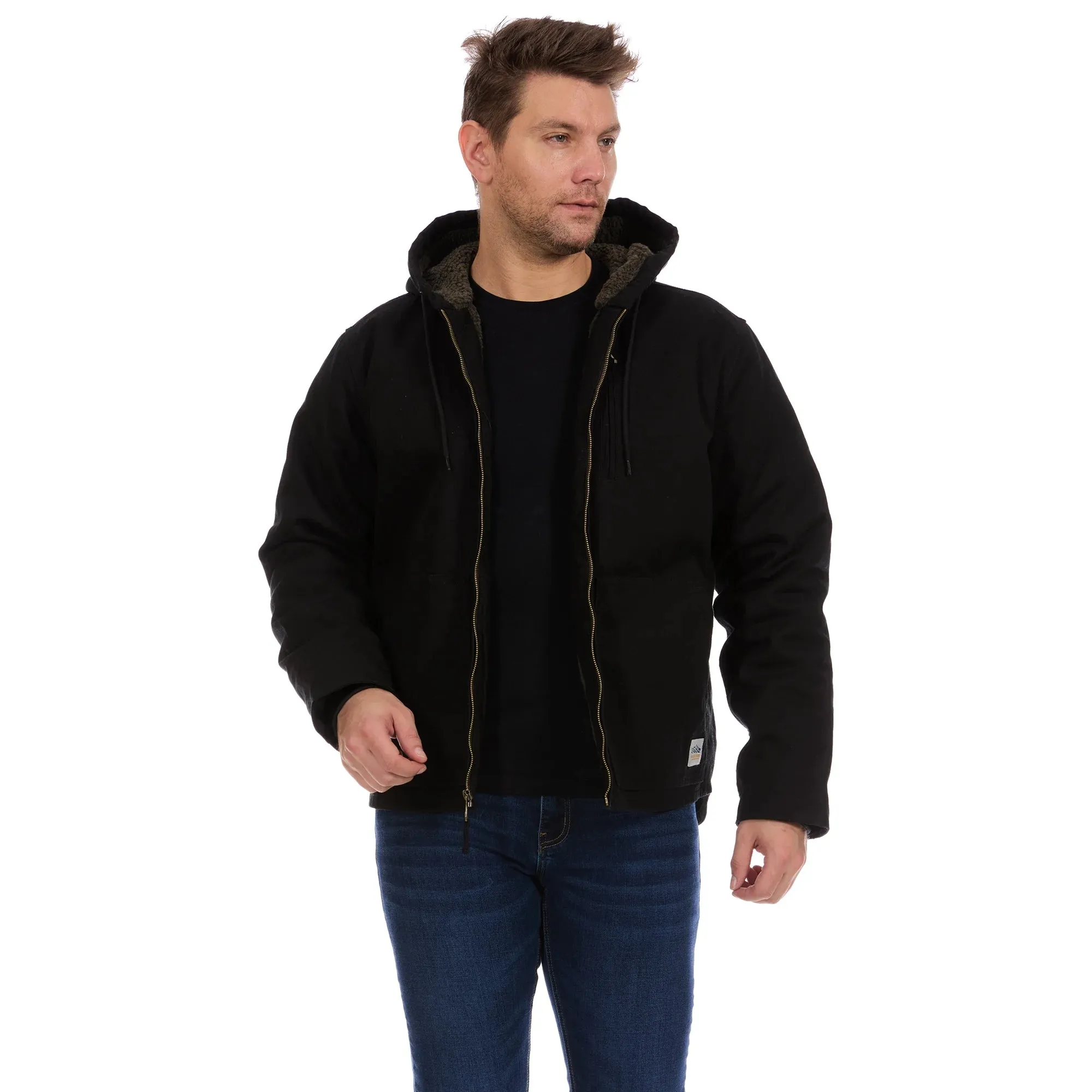 Duck Canvas Jacket w Sherpa Black